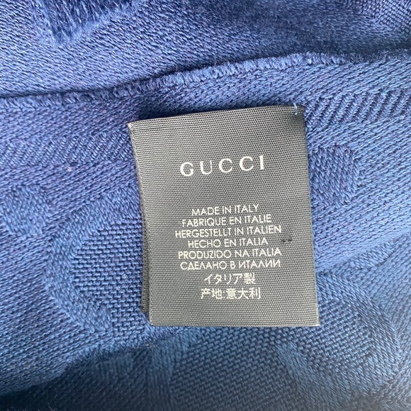 Navy Gucci GG scarf - Picture 2 of 4